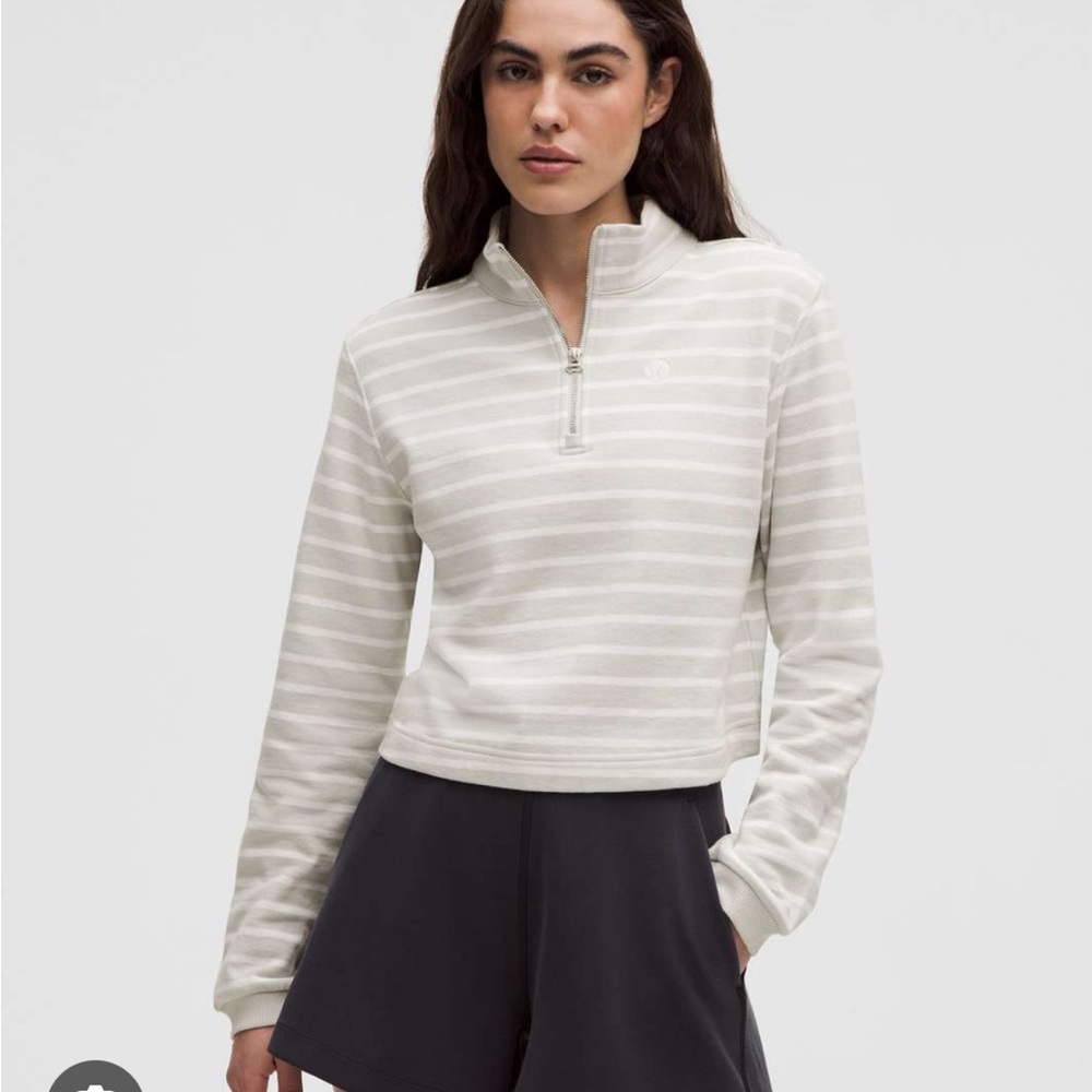 Lululemon Cotton French Terry Cropped Half Zip